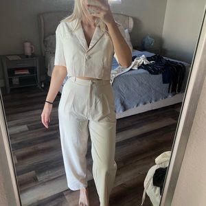 Lulus white blazer and trouser set